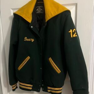 Holloway Green and Yellow Varsity Jacket